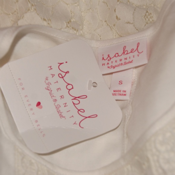 New ISABEL MATERNITY Long Sleeve Lace Babydoll Top - Picture 5 of 8